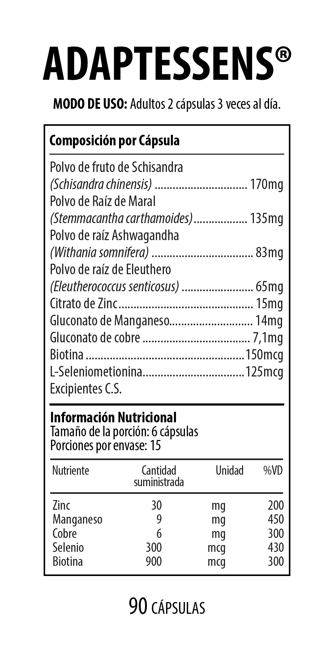 Adaptessens Suplemento Dietario 90 Cápsulas NUTRABIOTICS® - LASKIN