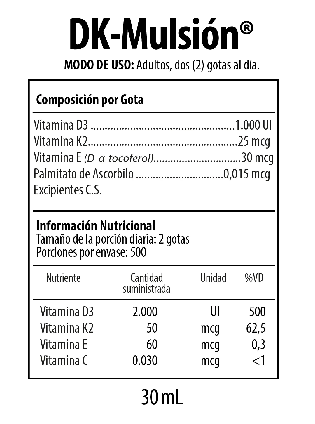 DK Mulsión Gotas Suplemento Dietario 30ml NUTRABIOTICS® - LASKIN