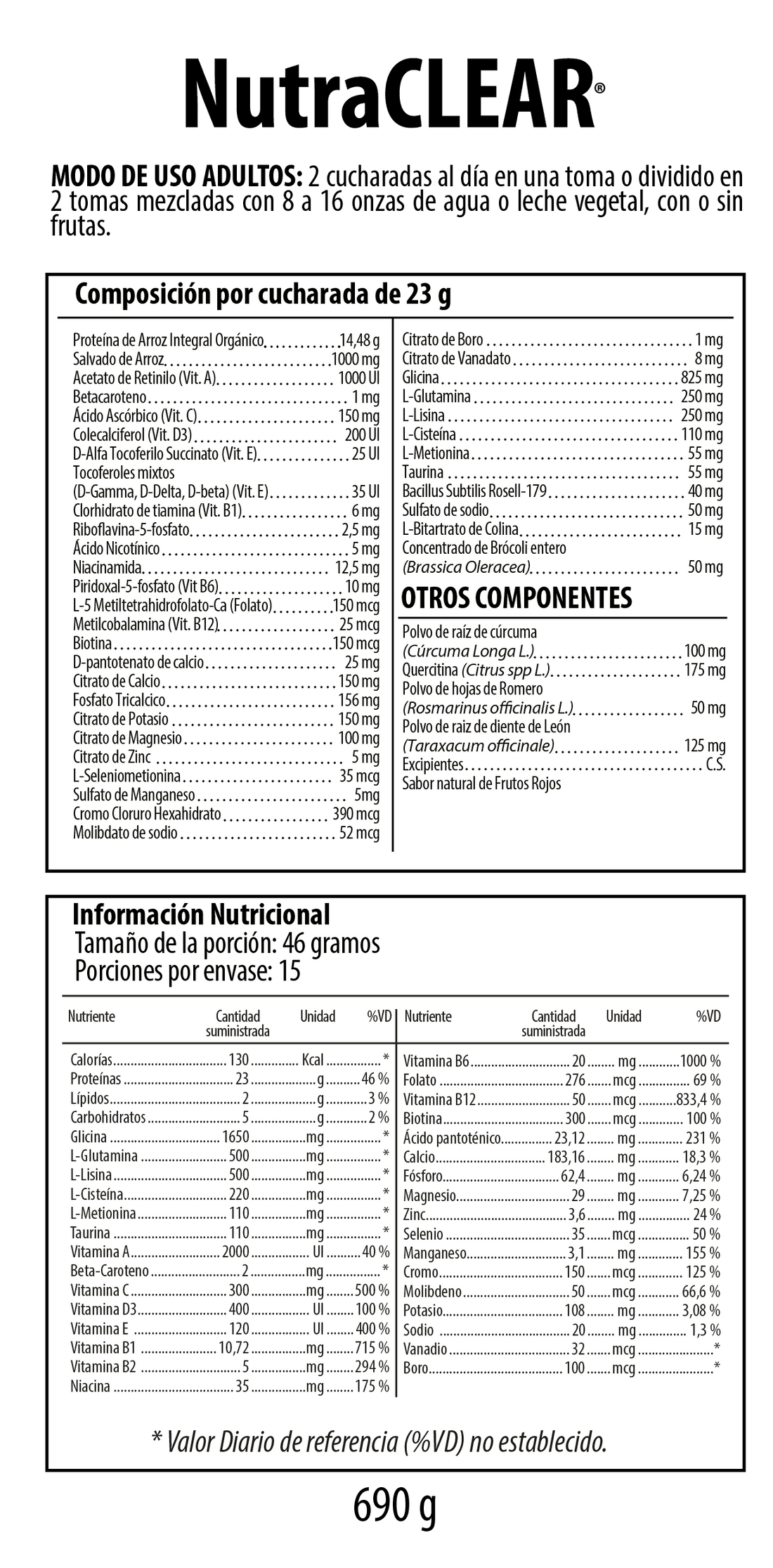 Nutraclear Suplemento Dietario Frutos Rojos 690gr NUTRABIOTICS® - LASKIN