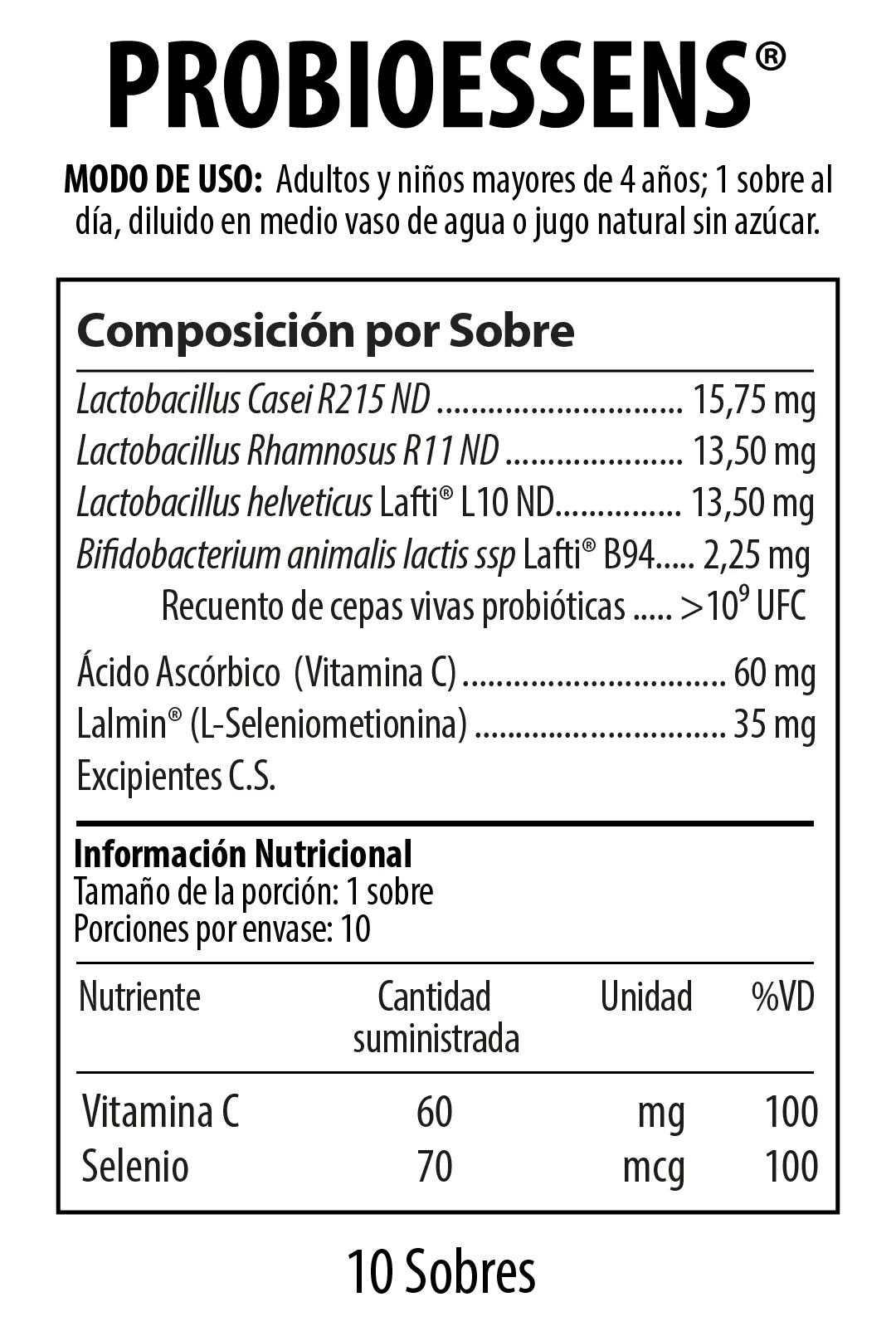 Probioessens Suplemento Dietario 30 Sobres NUTRABIOTICS® - LASKIN