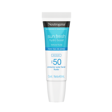 Protector Solar Facial Hydro Boost Ácido Hialurónico Sin Color FPS50 40mL Neutrogena®