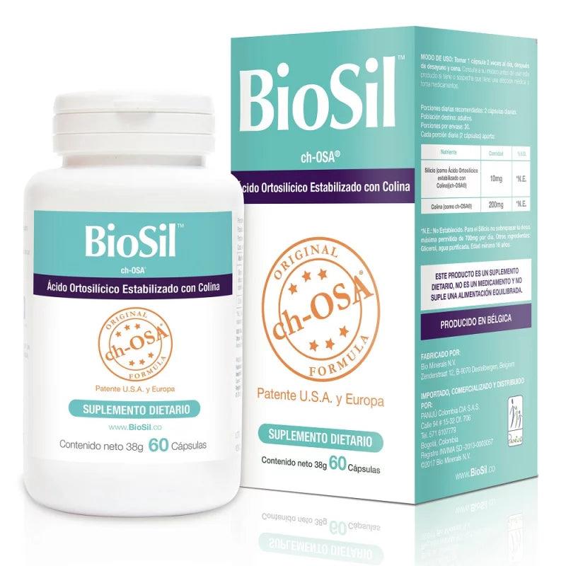 BioSil ch-OSA-Ácido Ortosilícico 60 Cápsulas BIOSIL® - LASKIN