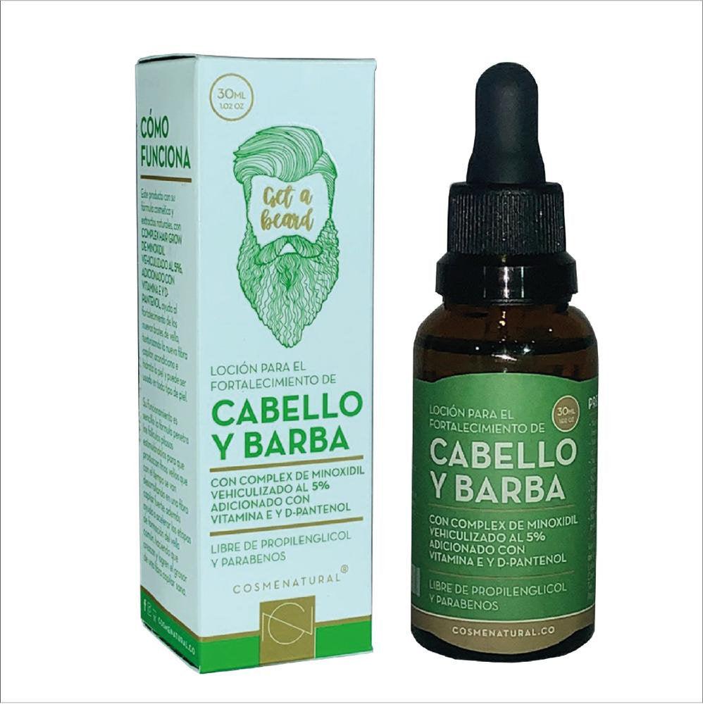 Loci n con Minoxidil Fortalecedora De Cabello y Barba Para Hombre 30ml COSMENATURAL