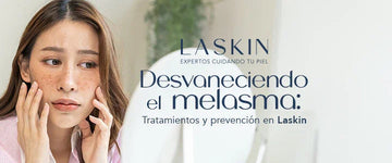 Mujer con melasma en el rostro, campaña de tratamientos despigmentantes y antiedad.