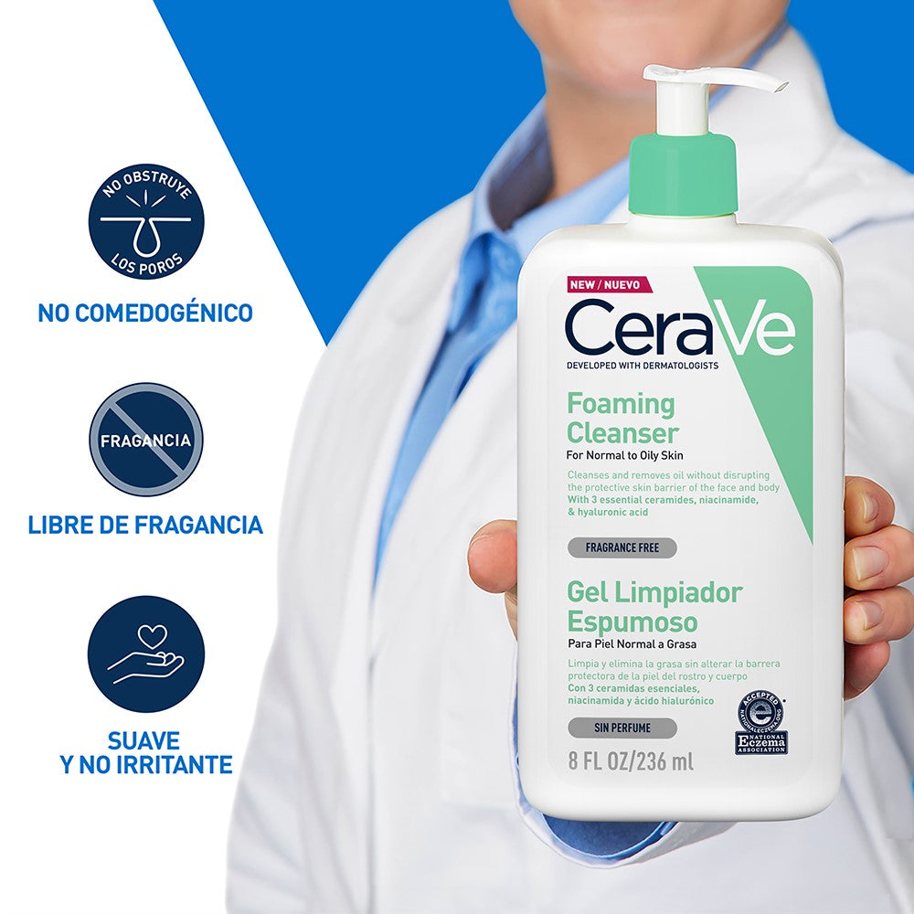 Gel Limpiador Espumoso para piel normal a grasa 236ml CERAVE®