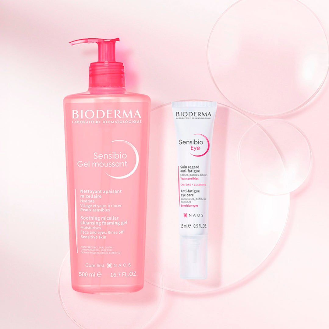 KIT Sensibio Gel Moussant 500ml + Obsequio Contorno de Ojos 15ml BIODERMA®
