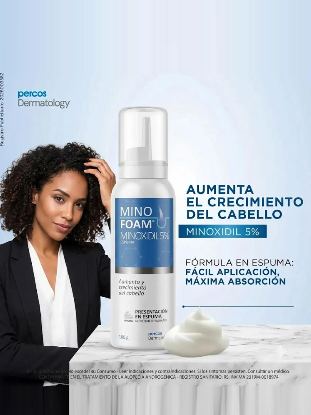 Dermatology Mino Foam Minoxidil 5% Espuma X 100 Gr.