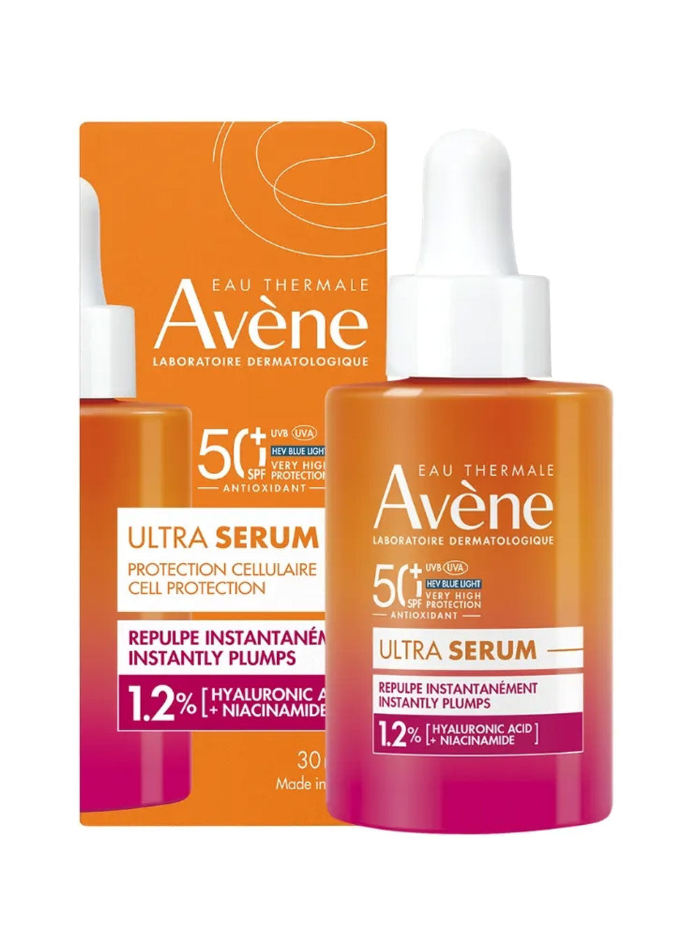 Ultra Serum Rellenador SPF50+ 30ml – Protector Solar Facial con Ácido Hialurónico Avène®
