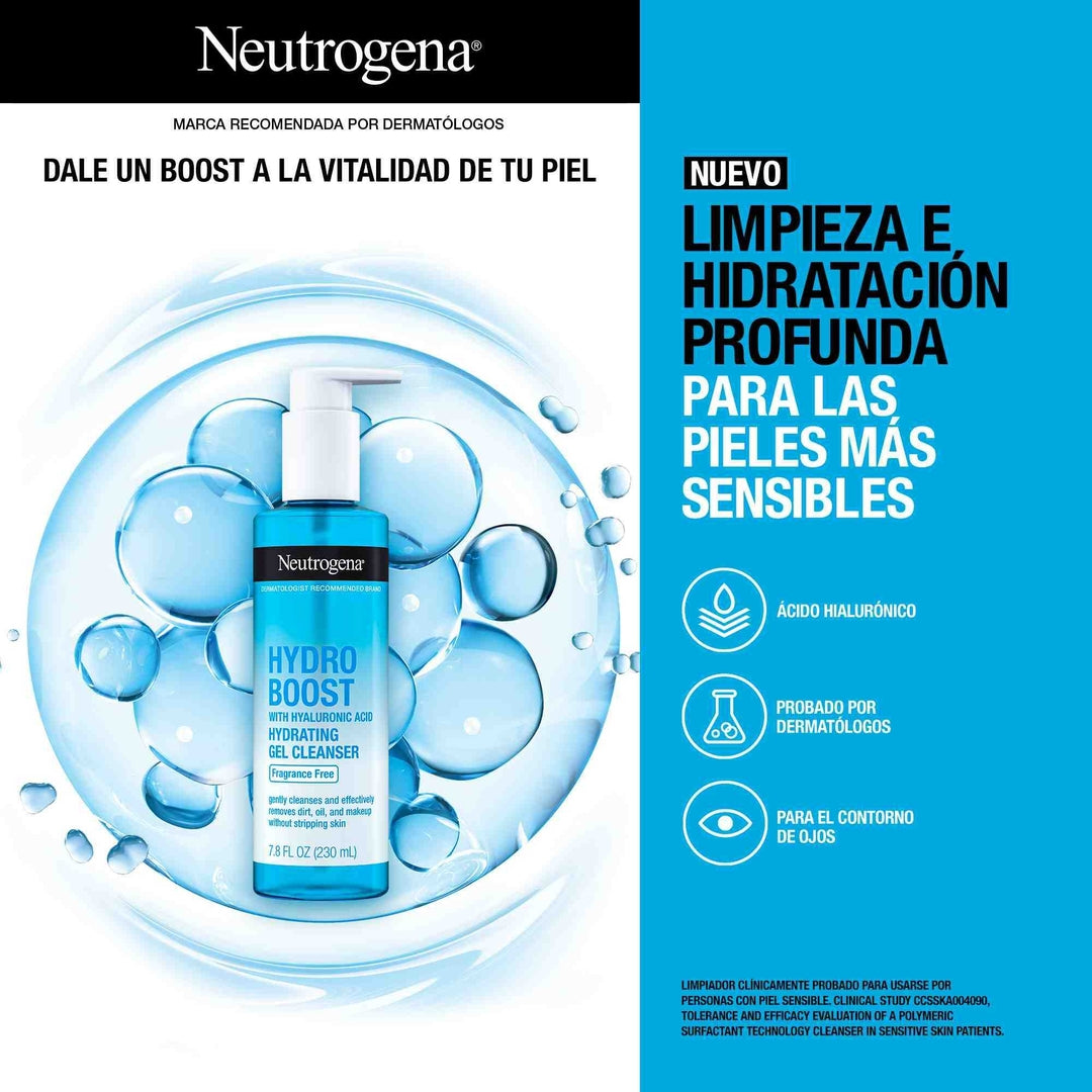 Gel Limpiador Facial Hydro Boost® Sin Fragancia 230ml Neutrogena®