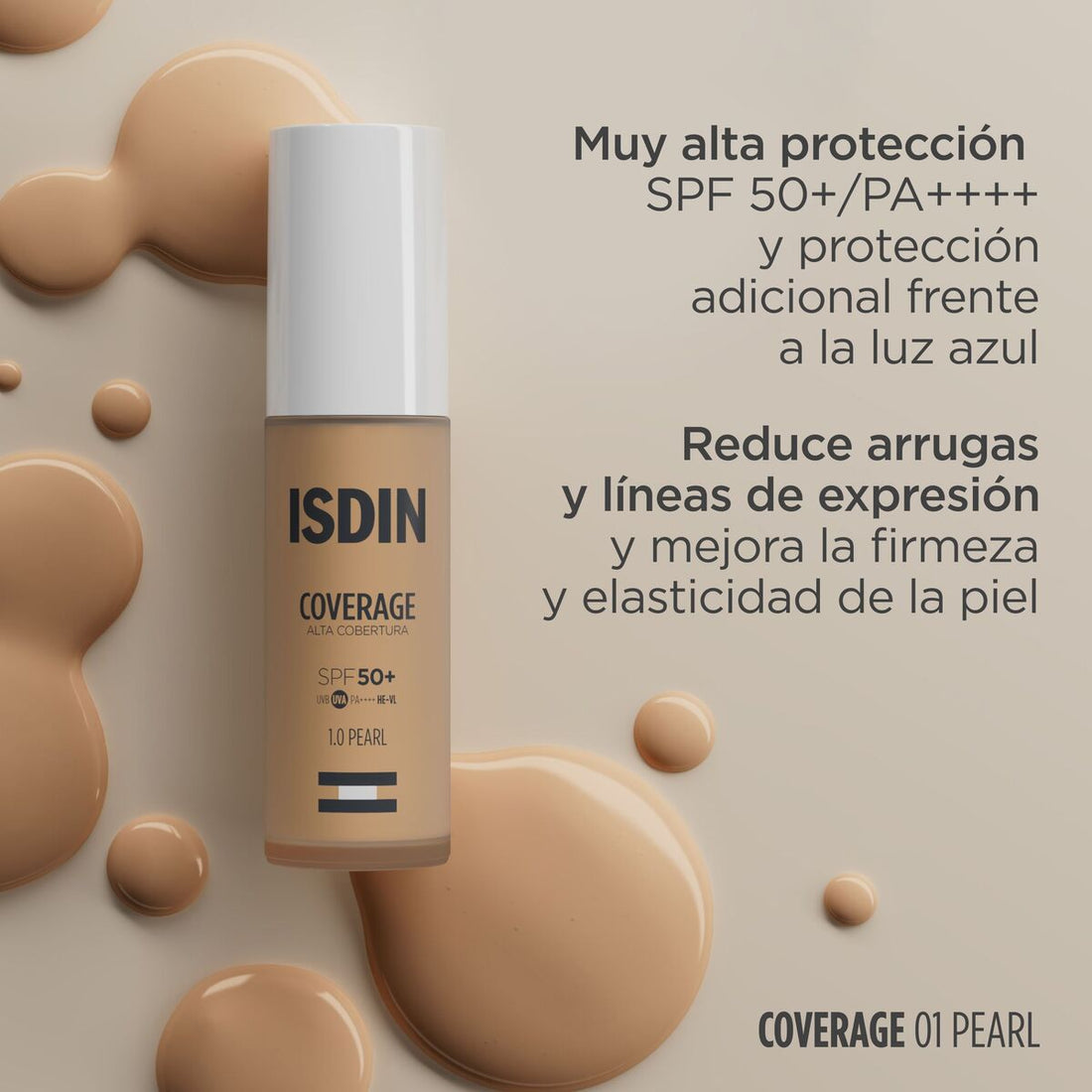 Coverage Base de Maquillaje Tono 1.0 Pearl SPF 50+ x 30g ISDIN