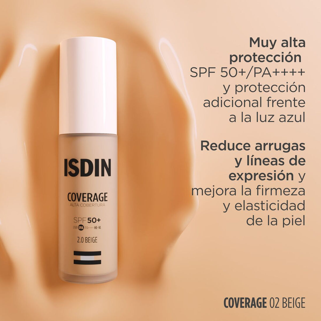 Coverage Base de Maquillaje Tono 2.0 Beige SPF 50+ x 30g ISDIN