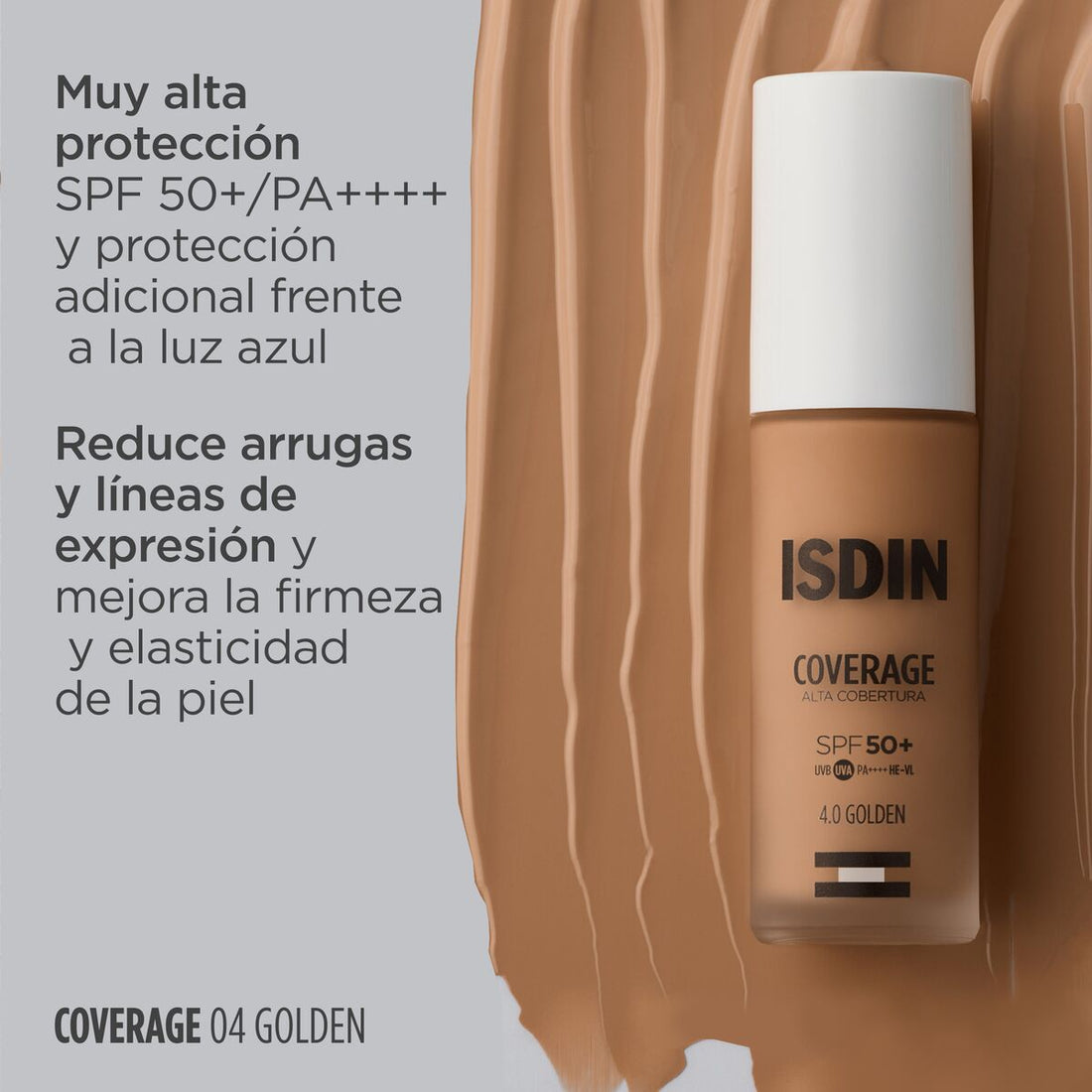 Coverage Base de Maquillaje Tono 4.0 Golden SPF 50+ x 30g ISDIN
