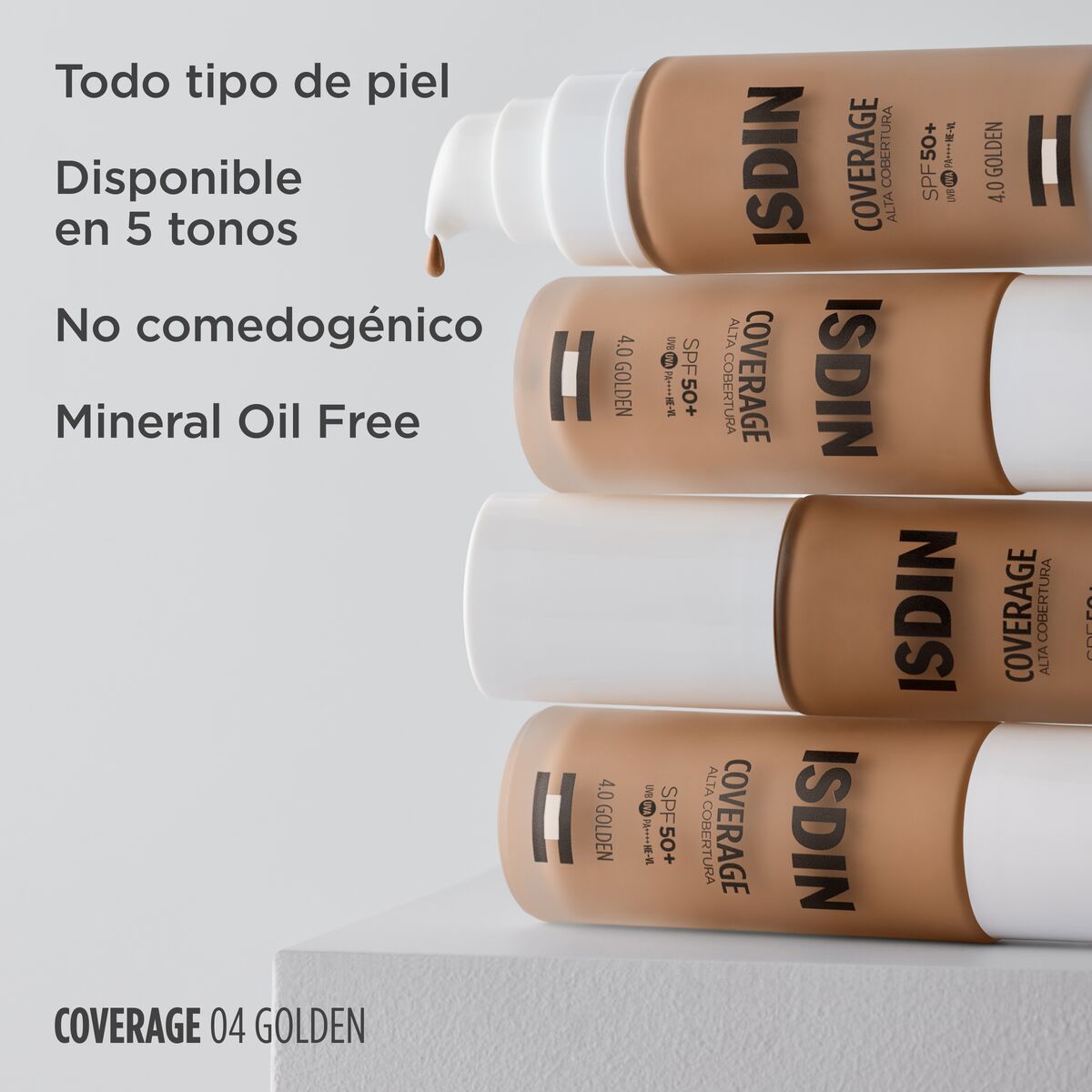 Coverage Base de Maquillaje Tono 4.0 Golden SPF 50+ x 30g ISDIN