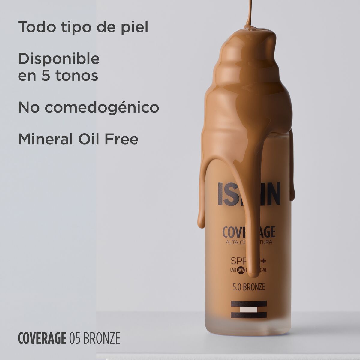 Coverage Base de Maquillaje Tono 5.0 Bronze SPF 50+ x 30g ISDIN