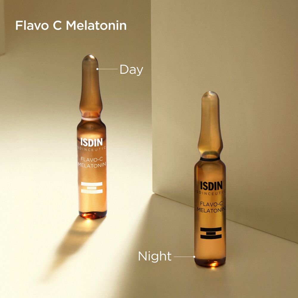 Flavo-C Ultraglycan Day and Flavo-C Melatonin Night Ampoules 10 Units 2ml Each ISDIN®