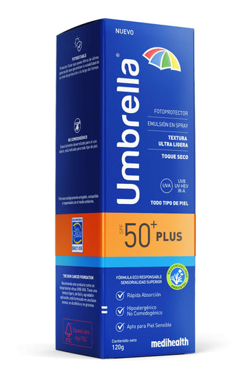 Umbrella Plus Spray Crème Solaire SPF 50 120gr MEDIHEALTH®