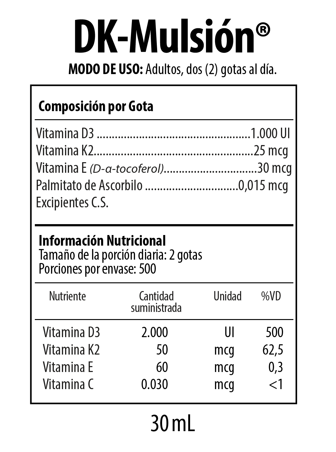 DK Mulsión Gotas Suplemento Dietario 30ml NUTRABIOTICS® - LASKIN