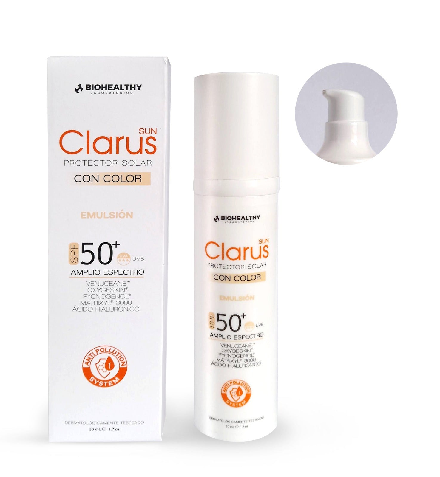 Clarus Emulsión con Color SPF50+ 50ml BIOHELATHY® - LASKIN