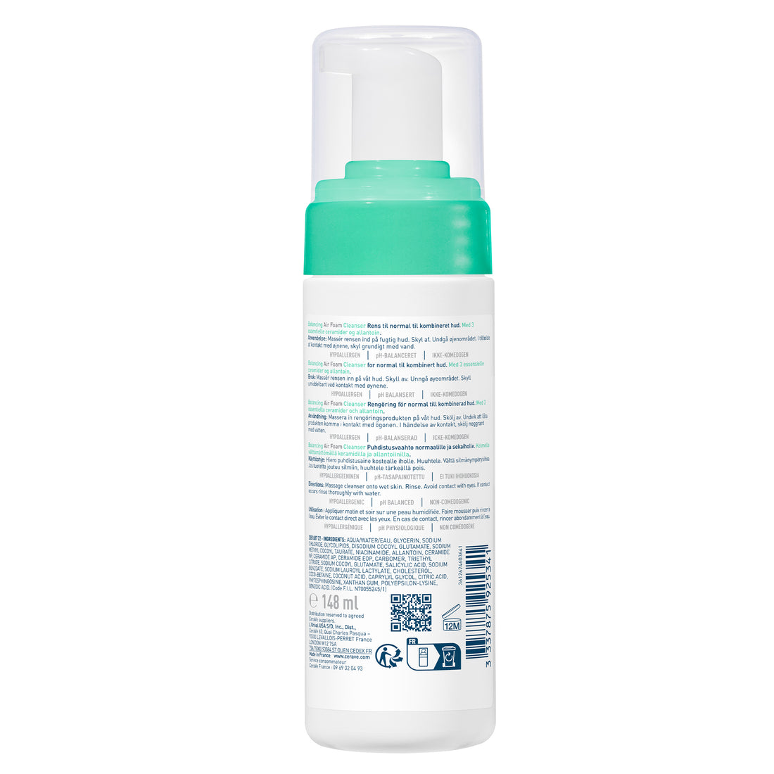 Limpiador Air Foam Reequilibrante 148ml CERAVE®