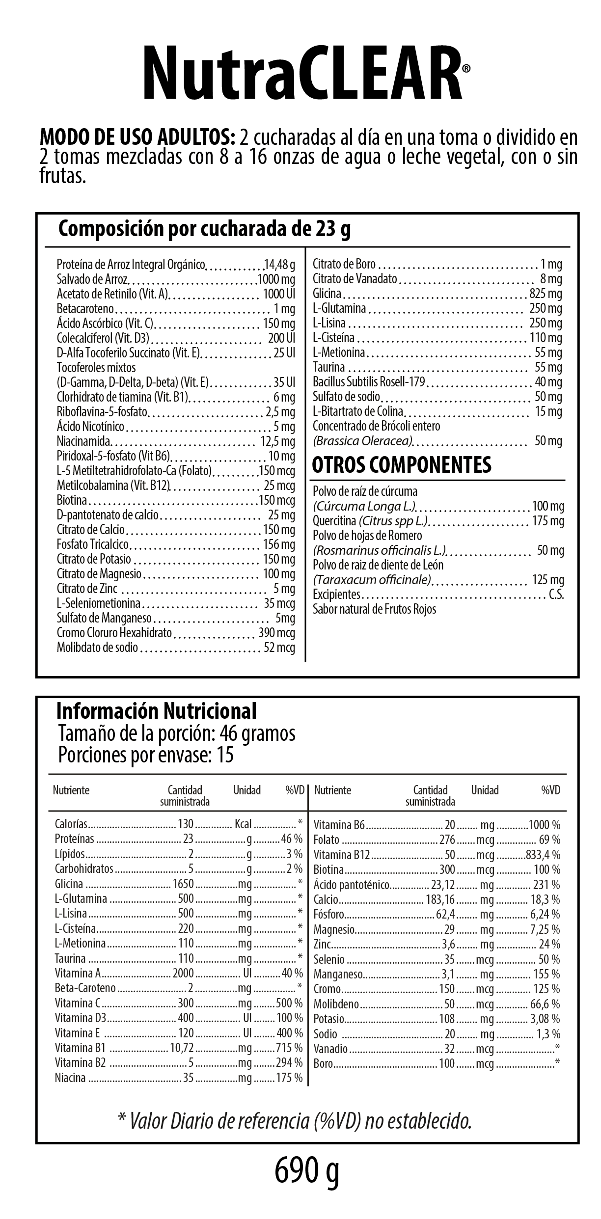 Nutraclear Suplemento Dietario Frutos Rojos 690gr NUTRABIOTICS® - LASKIN