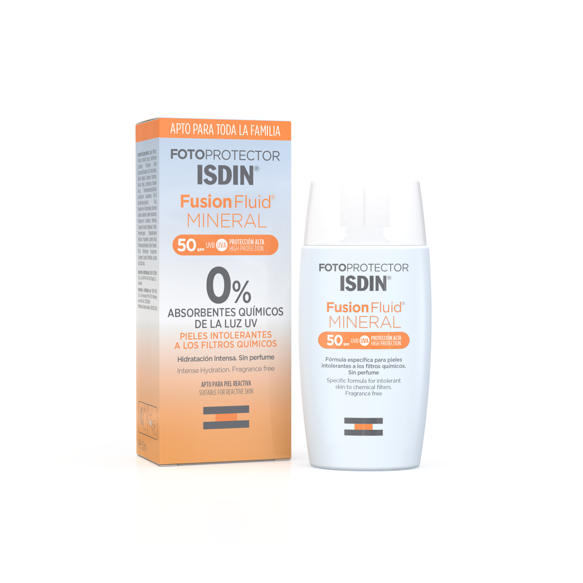 Fotoprotector Fusion Fluid Mineral SPF50+ 50ml ISDIN® - LASKIN
