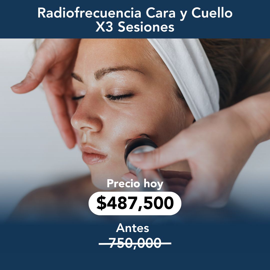 Radiofrecuencia Cara y Cuello x3 Sesiones 35% OFF