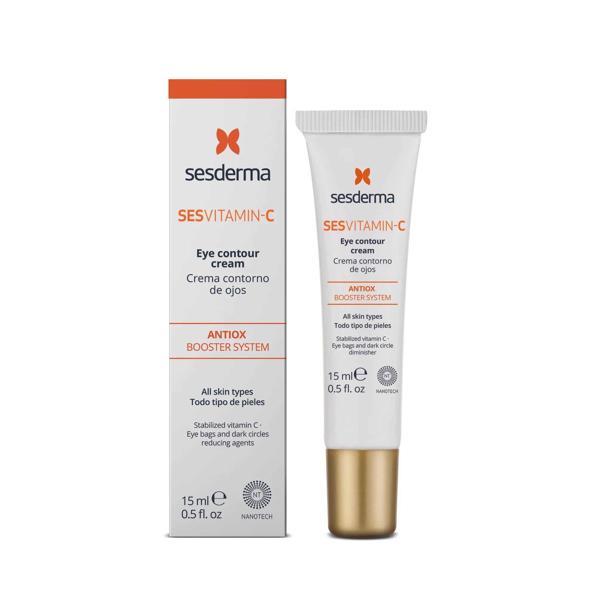 Crema contorno de ojos Sesderma SESVITAMIN-C, tratamiento antiedad con vitamina C, 15 ml