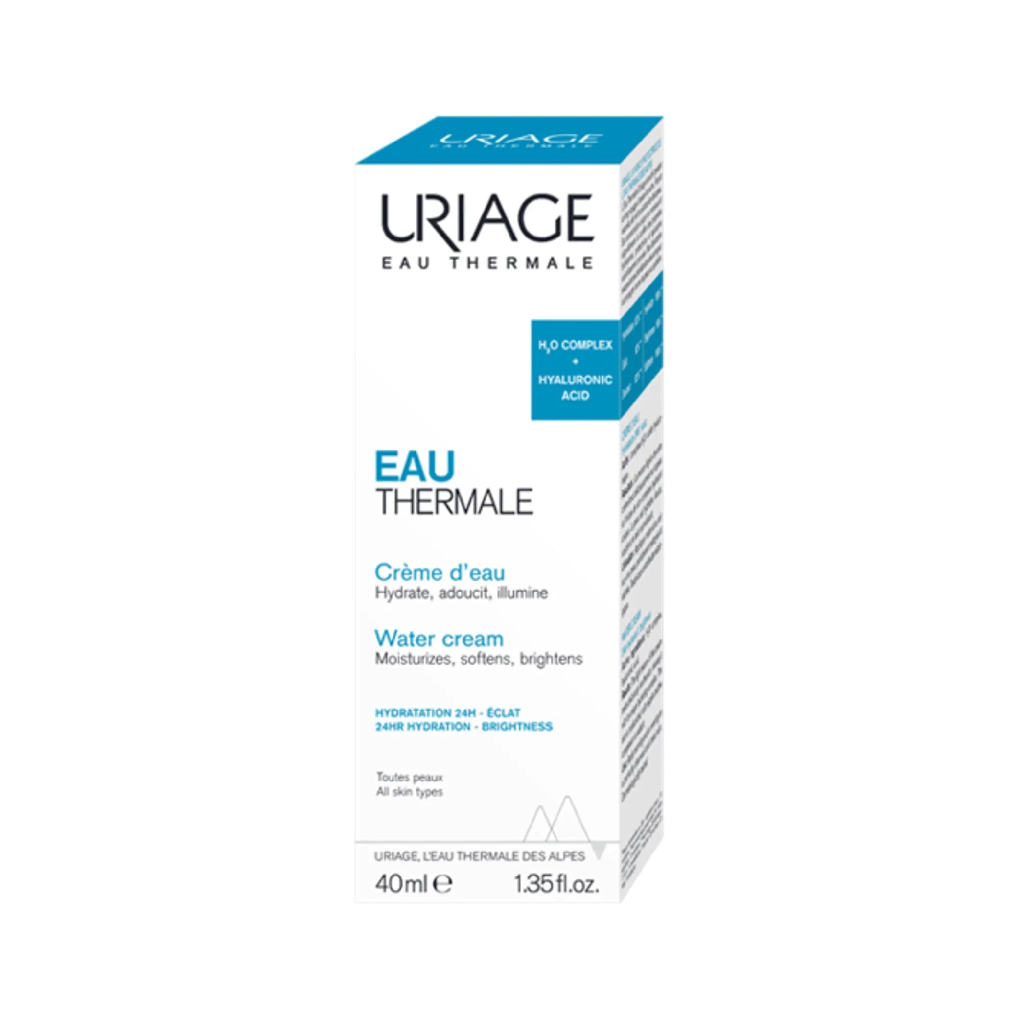 Caja de crema ligera Uriage Eau Thermale hidratante 40 ml para cuidado facial