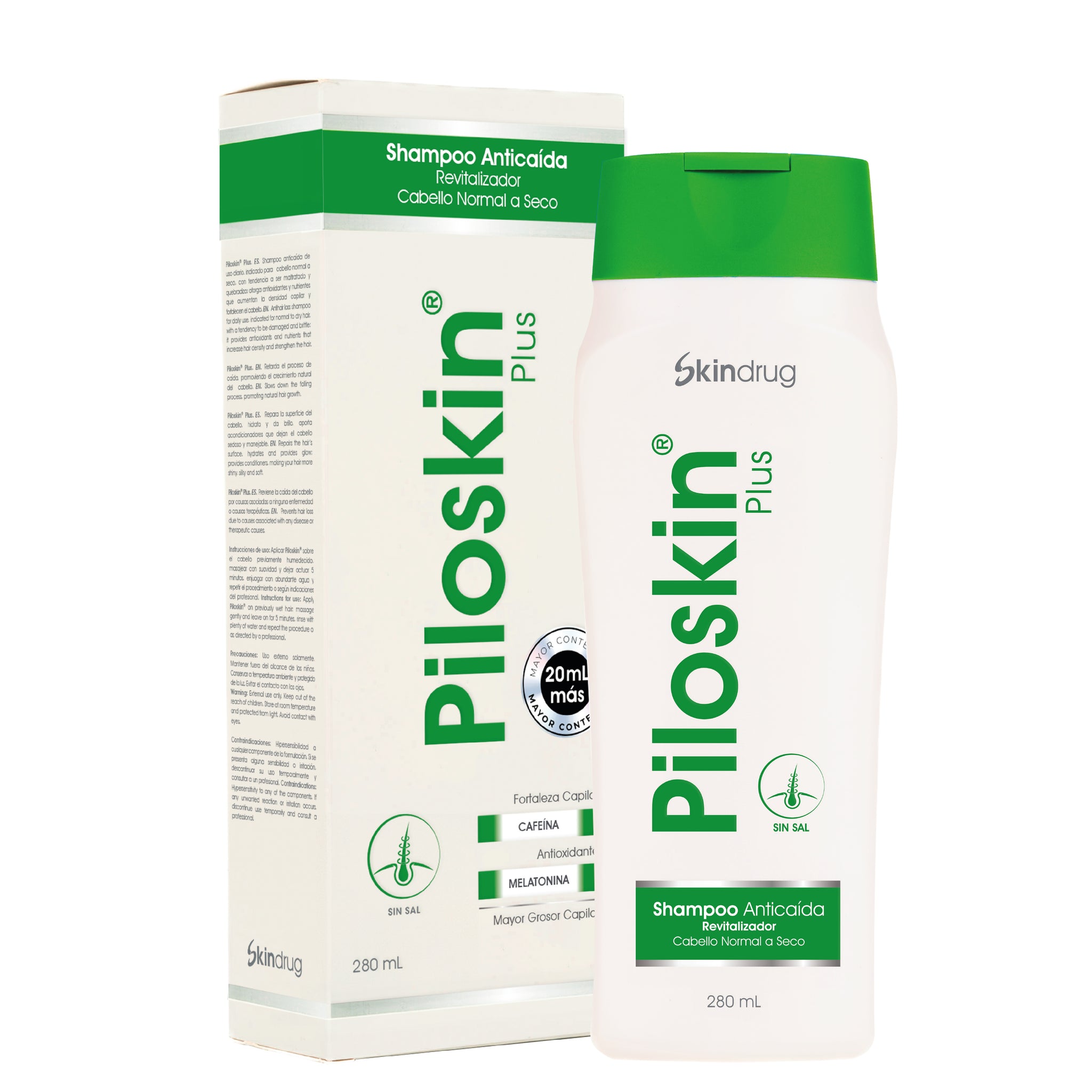 Piloskin Plus Champú Anticaída 280ml SKINDRUG®