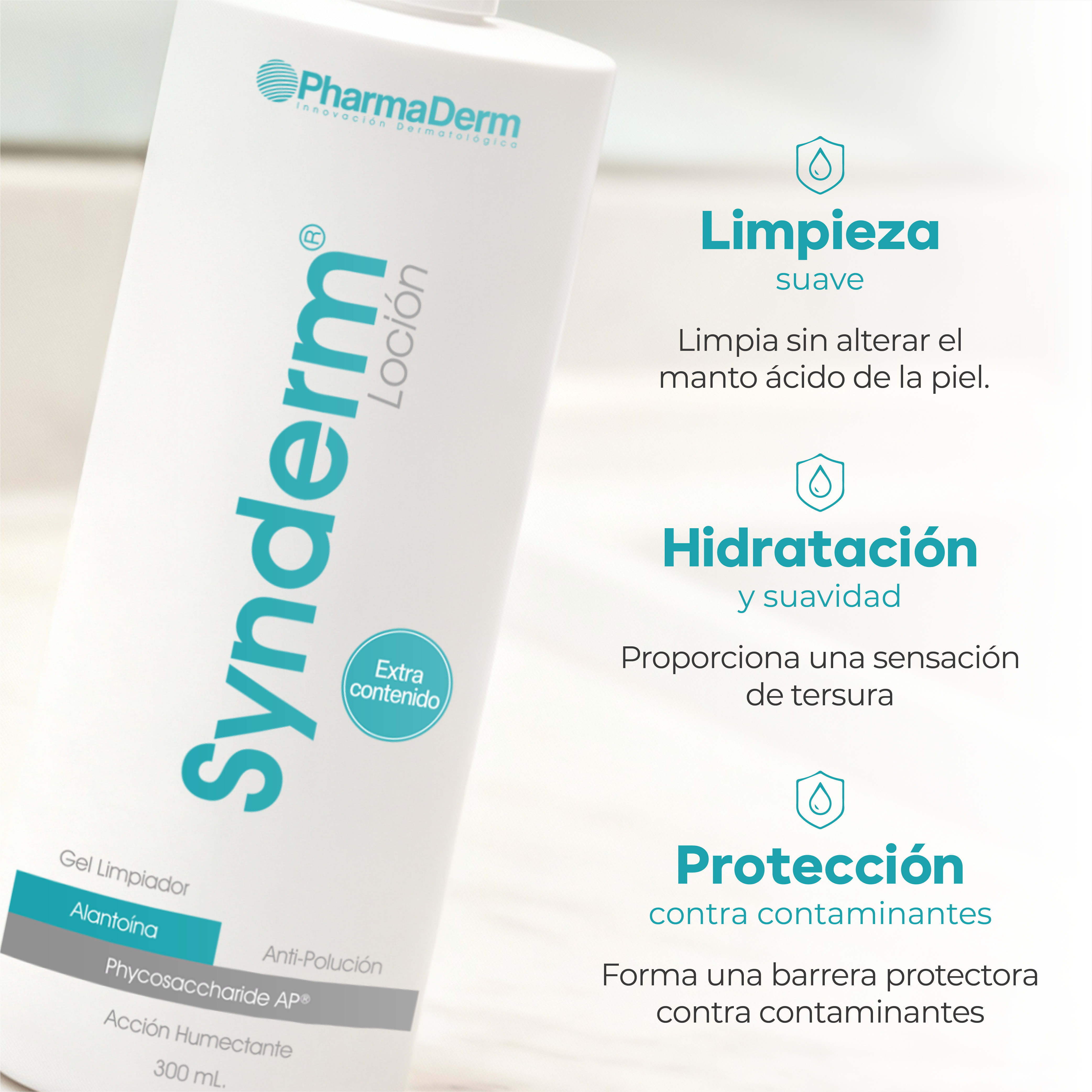Synderm Loción Limpiador Suave 280ml PHARMADERM®