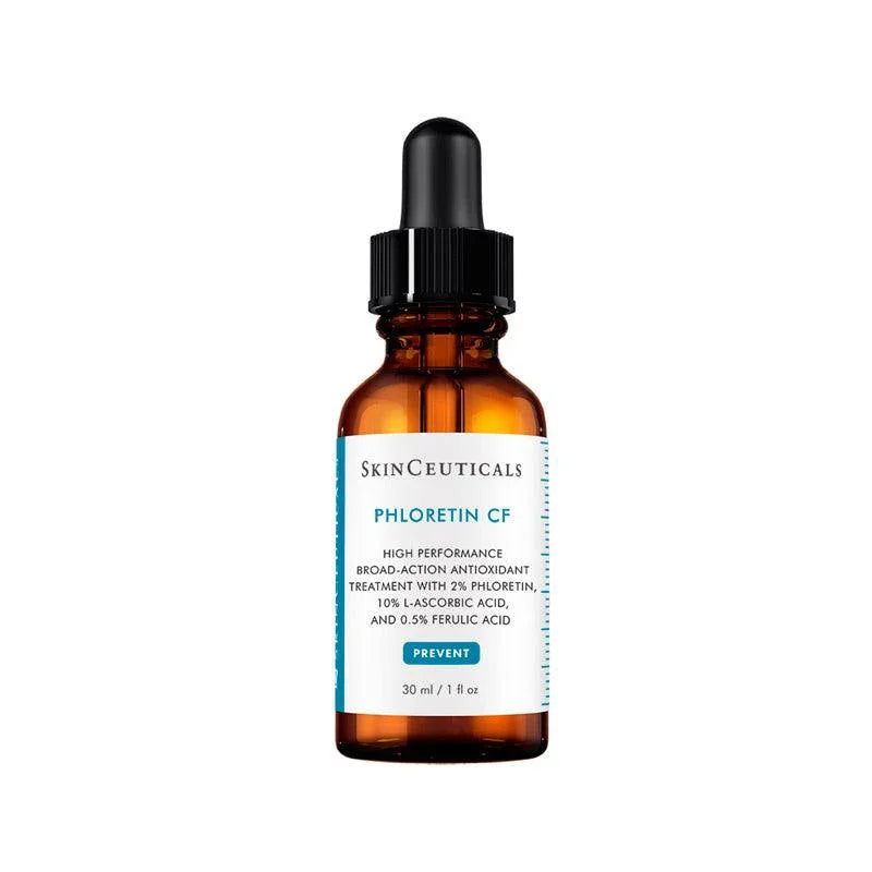 Sérum antioxidante Skinceuticals Phloretin CF de 30ml en frasco ámbar con gotero.
