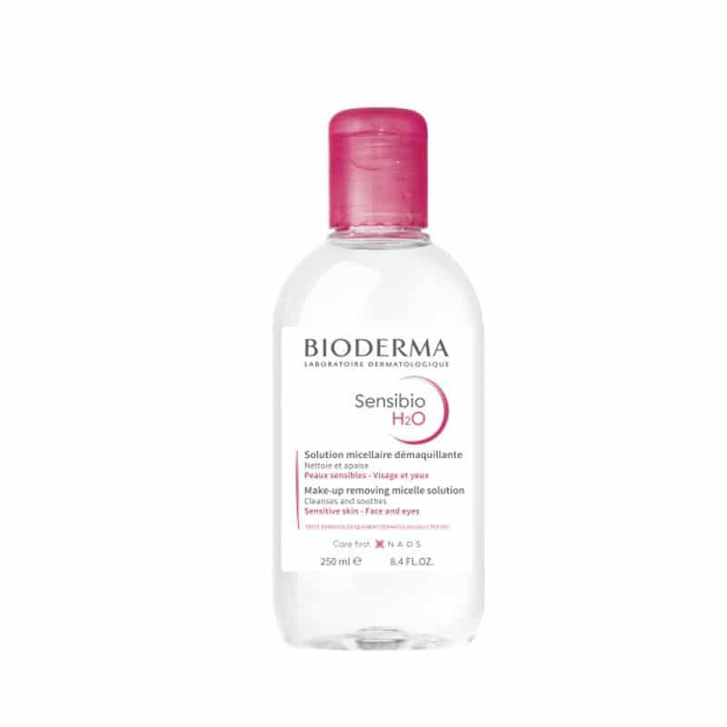 Botella de agua micelar Sensibio H2O 250 ml, desmaquillante para piel sensible.